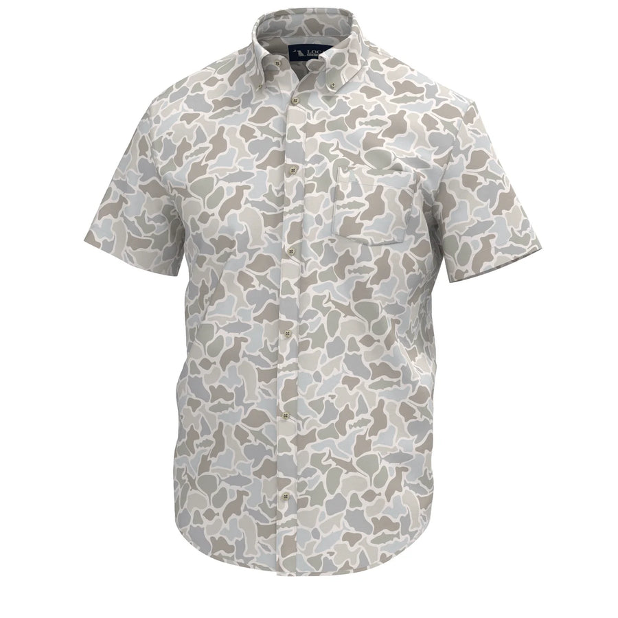 Low Country Button Down- Salt Water Camo