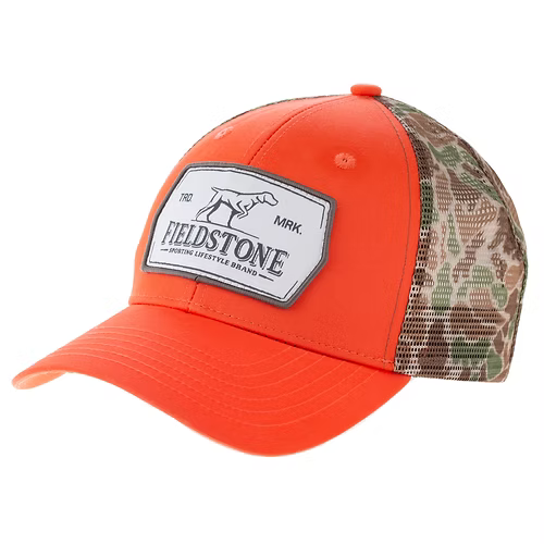 Safety Orange Camo Mesh Hat