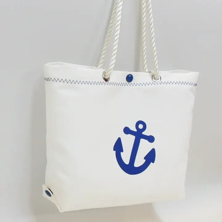 Sailcloth Tote, Small, Blue Anchor