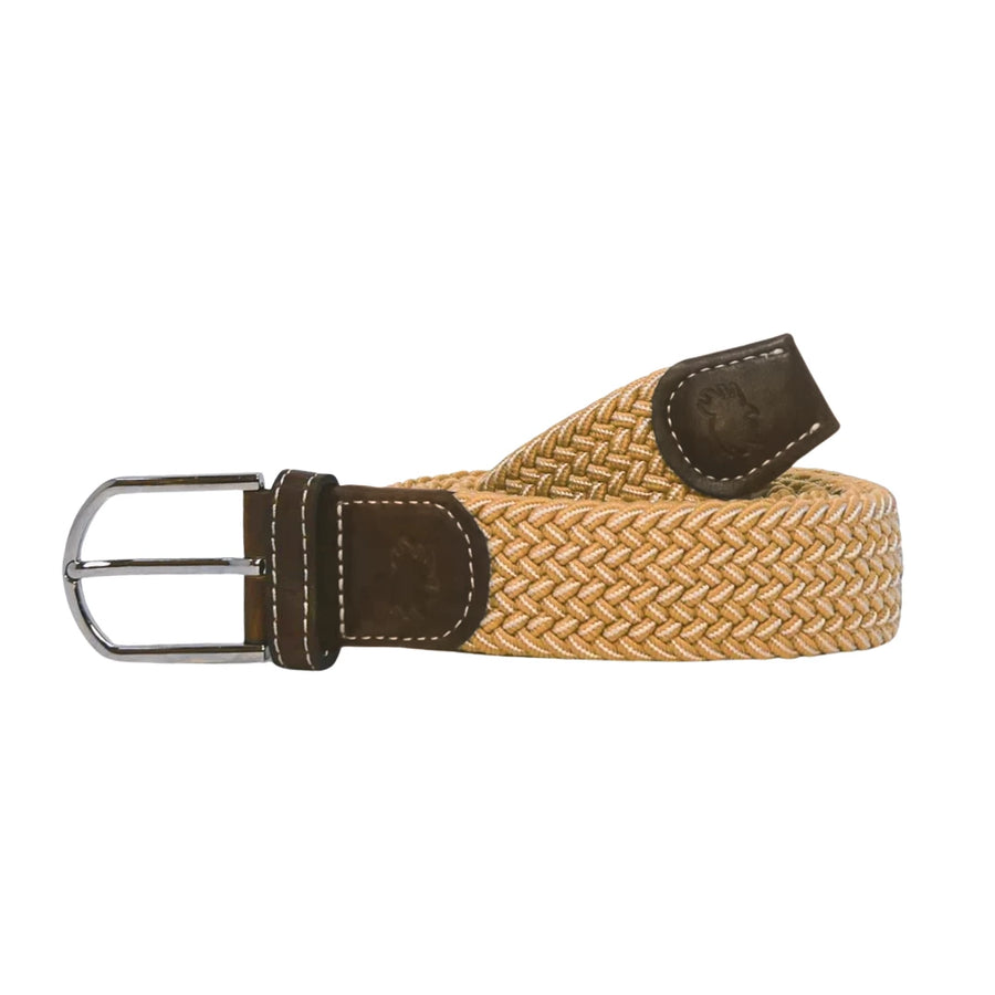 The Sanibel Two Toned Woven Stretch Belt