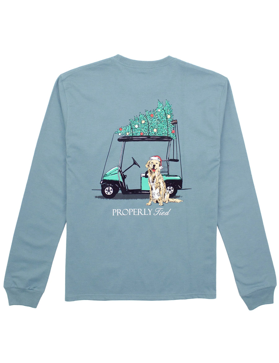 Santa's Caddy Long Sleeve - Steel Blue