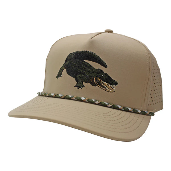 See Ya Later Perforated Rope Hat - Light Khaki