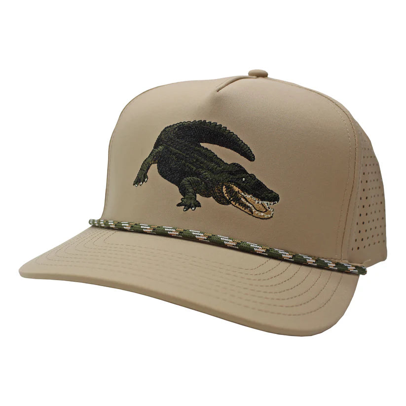 See Ya Later Perforated Rope Hat - Light Khaki