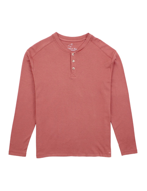 Shoreline Henley Long Sleeve Salmon