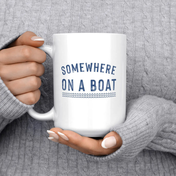 Somewhere on a Boat Lake Coffee Mug