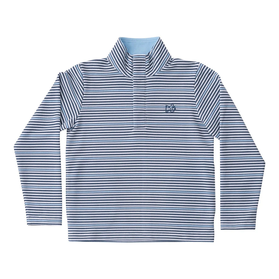 Sporty Snap Pullover - Big Dipper Navy Fishing Club Stripe