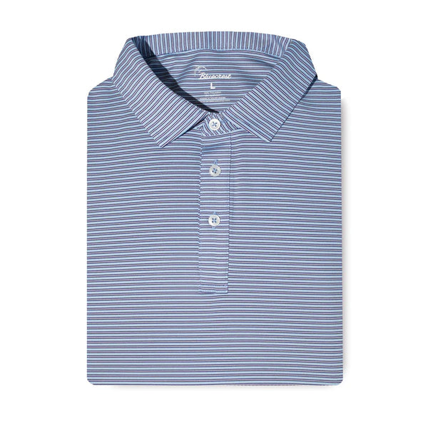 The Graduate Stripe Performance Polo - Blue, Navy, White