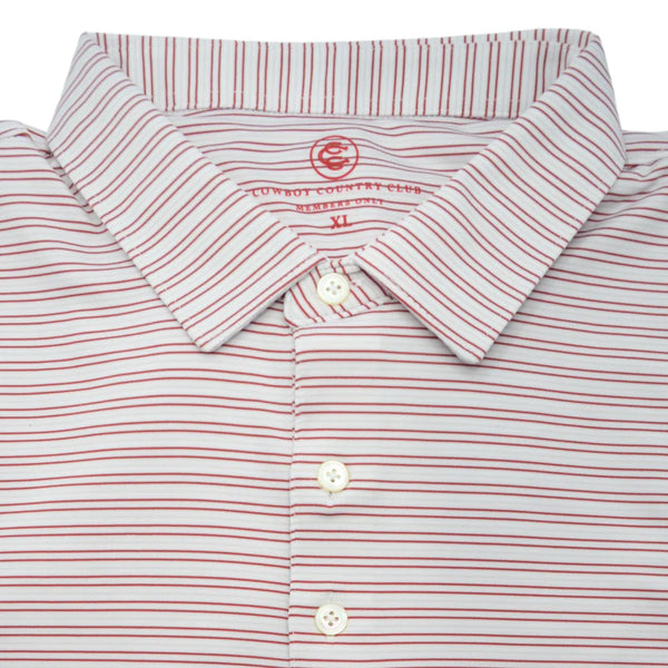Thin Stripe Polo - Brick