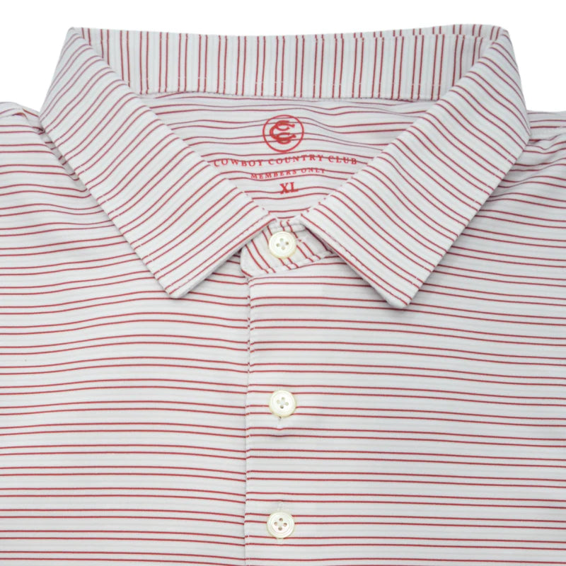 Thin Stripe Polo - Brick
