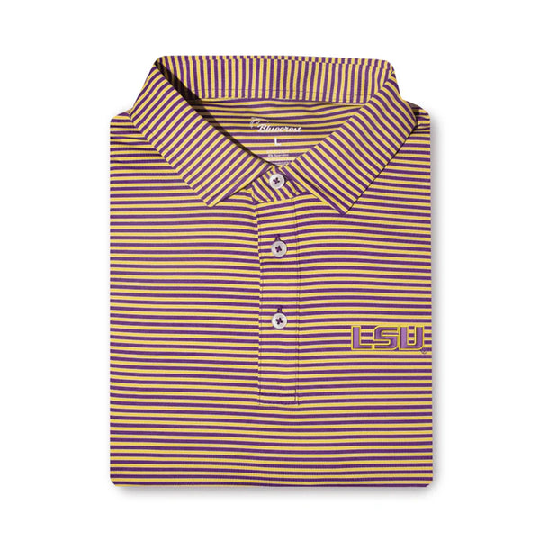 University Stripe Performance Polo - LSU
