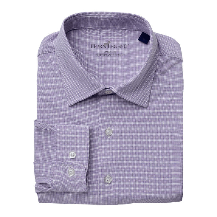 Uptown Spread Collar Hidden Button Performance Woven - Aubergine