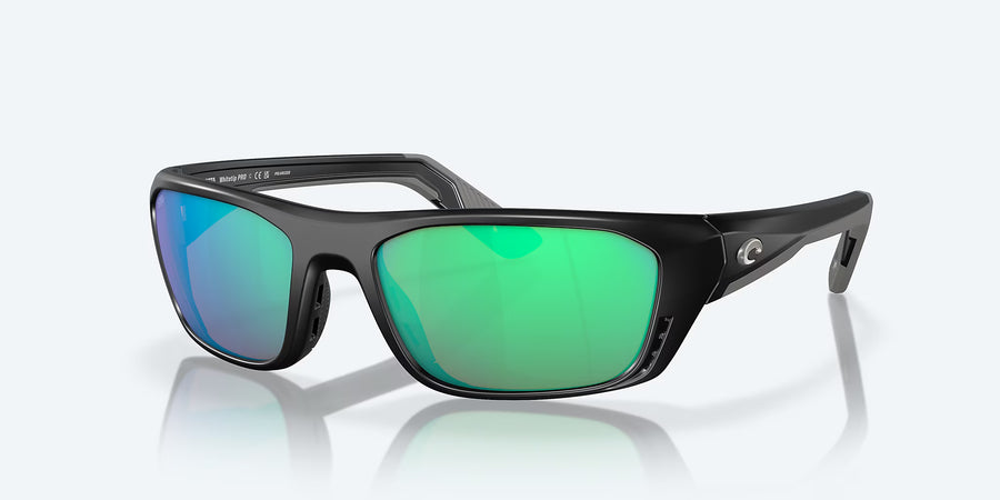 WHITETIP PRO MATTE BLACK w/ GREEN MIRROR 580G INJECTED MAN SUNGLASS
