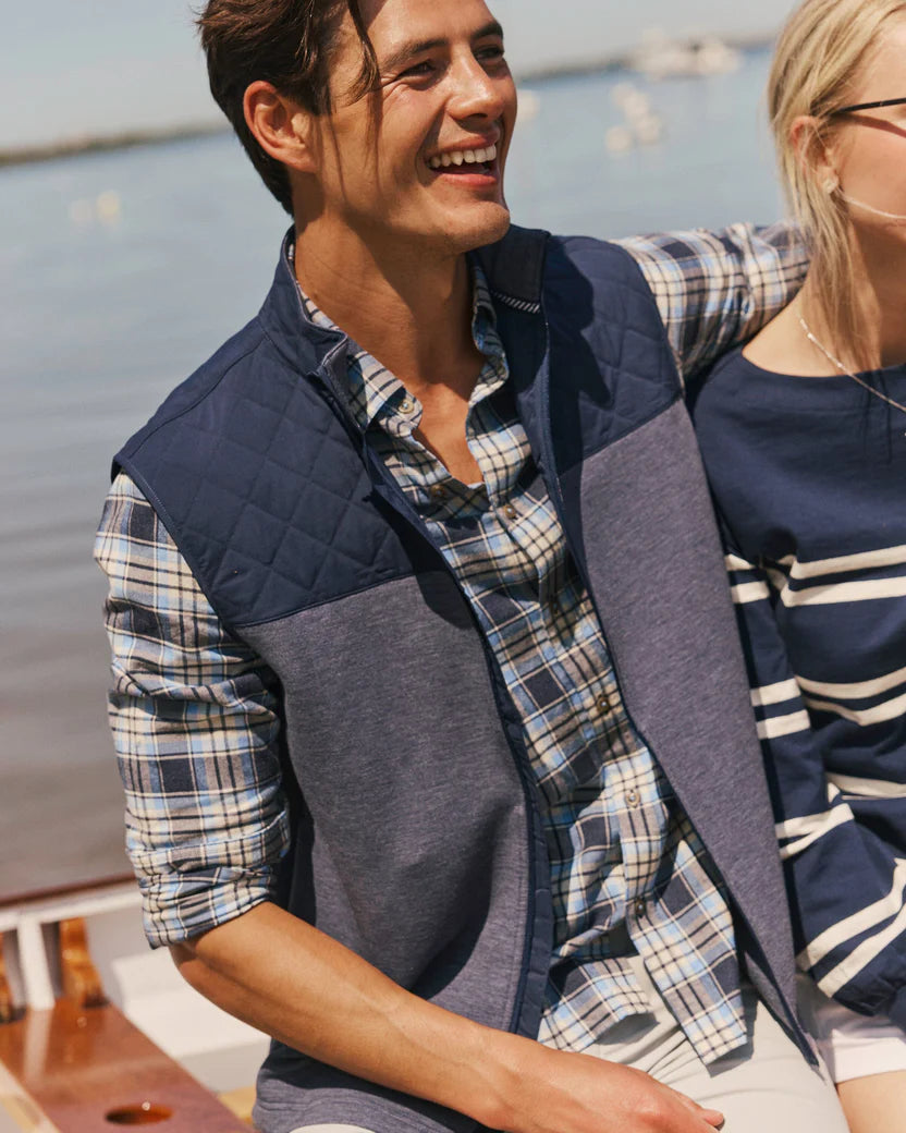 Waterfront Quilted Vest - Blue