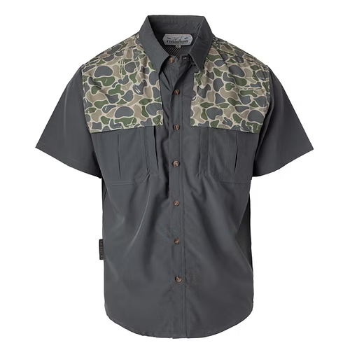 Youth Backwoods Shoulder Button Down Short Sleeve - Camo