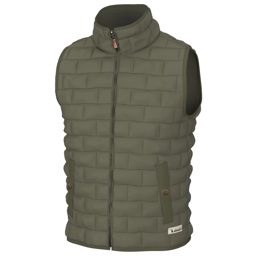 Youth Brick Quilted Vest - Moss