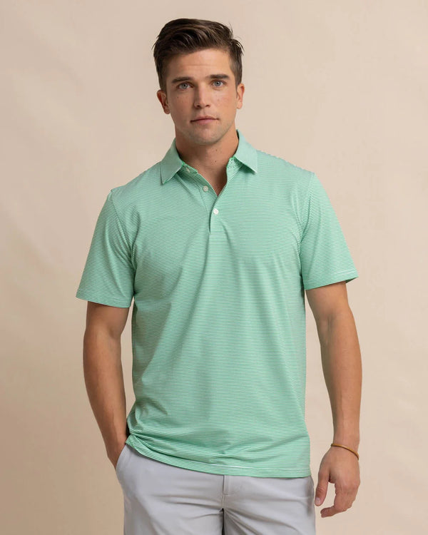 Brrr Meadowbrook Stripe Polo Green