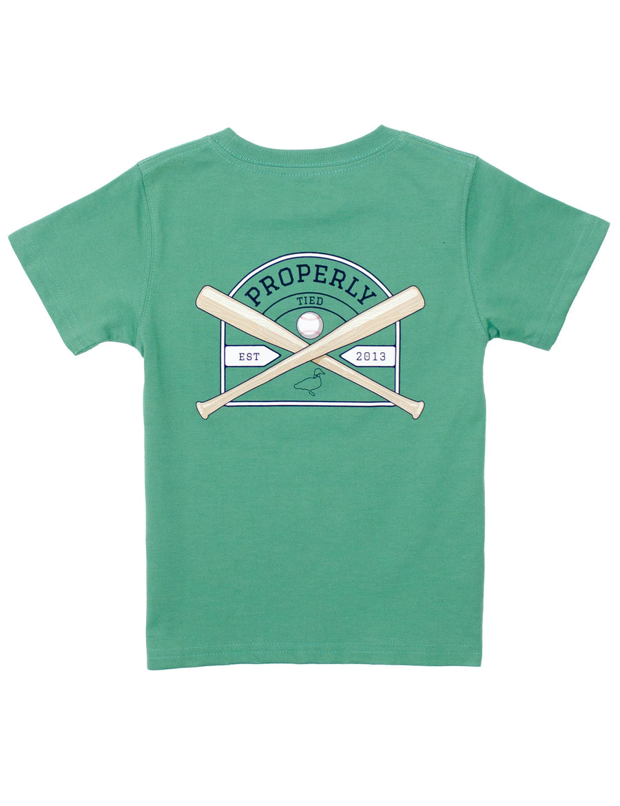Boys Baseball Shield Short Sleeve-Ivy