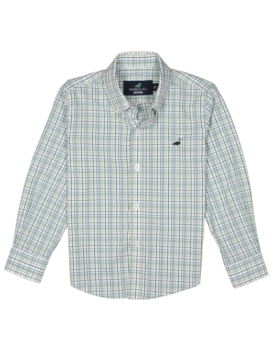 Boys Seasonal Sportshirt Sage Stream