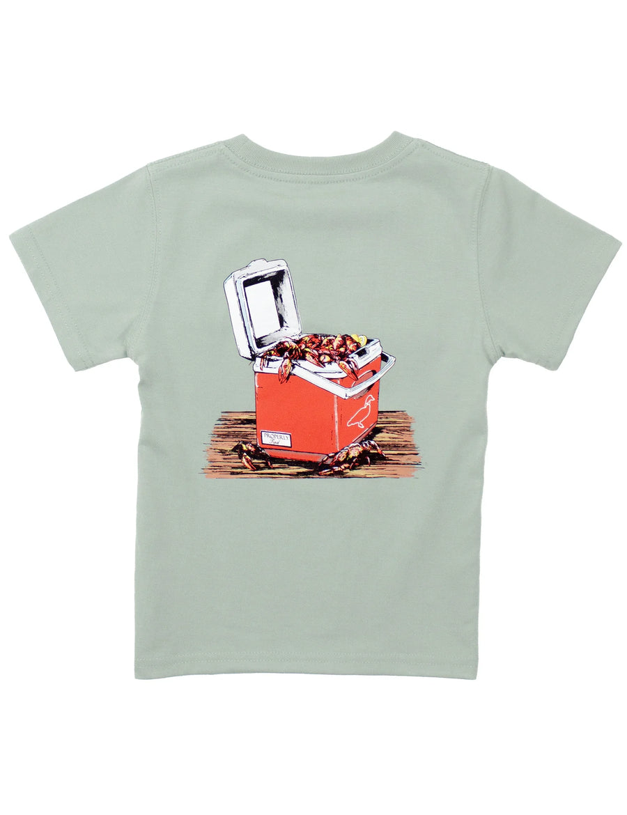 Boys Crawfish Cooler Short Sleeve-Chrome Grey