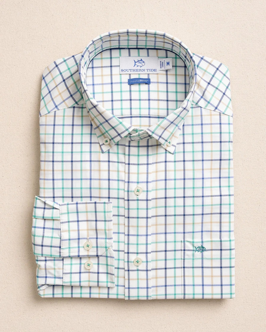 Tradewind Tattersall Coastal Breeze® Sport Shirt- Persian Green