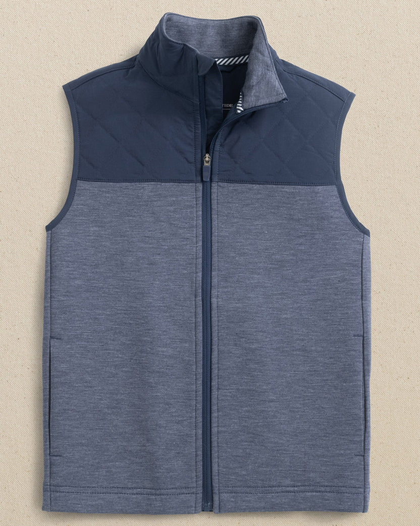 Boys Waterfront Quilted Vest - Dress Blue